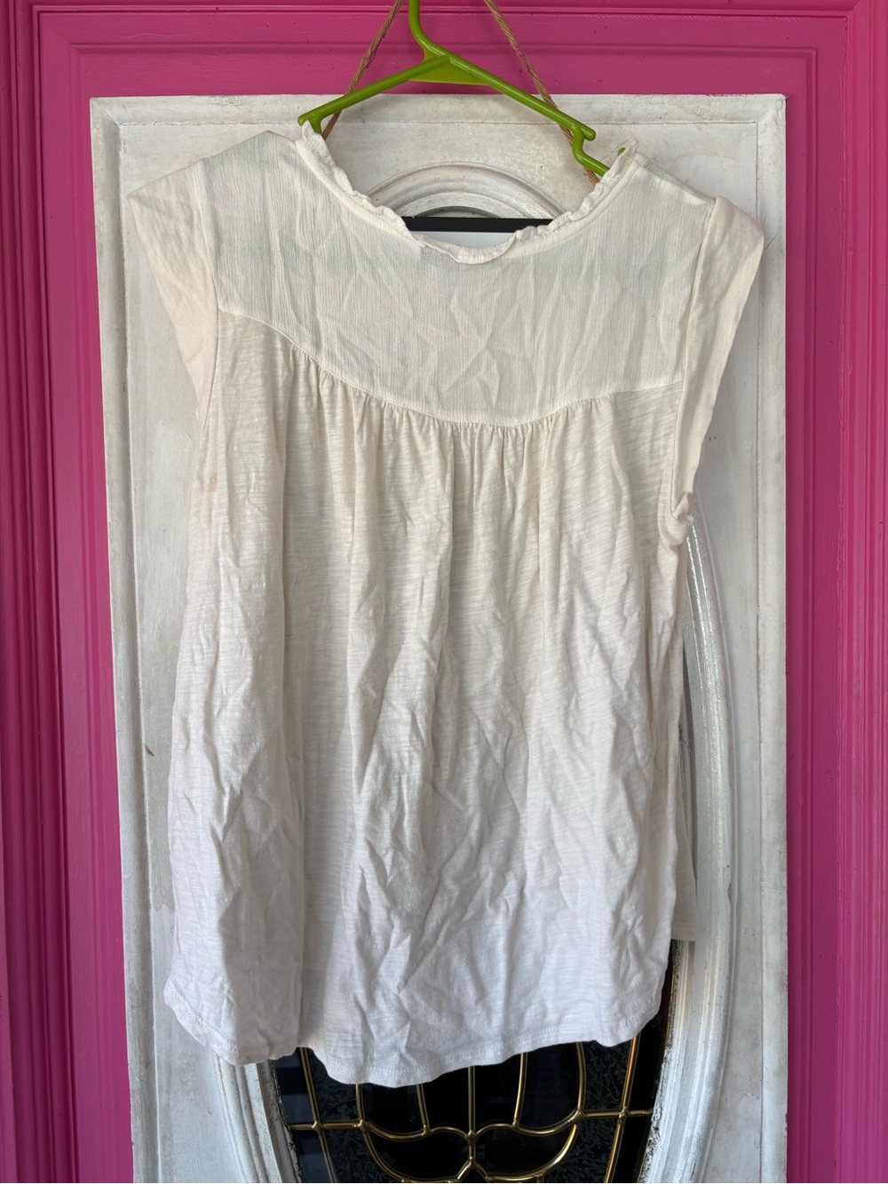 Lucky Brand Cream Embroidered Sleeveless Peasant Top - Picture 5 of 5
